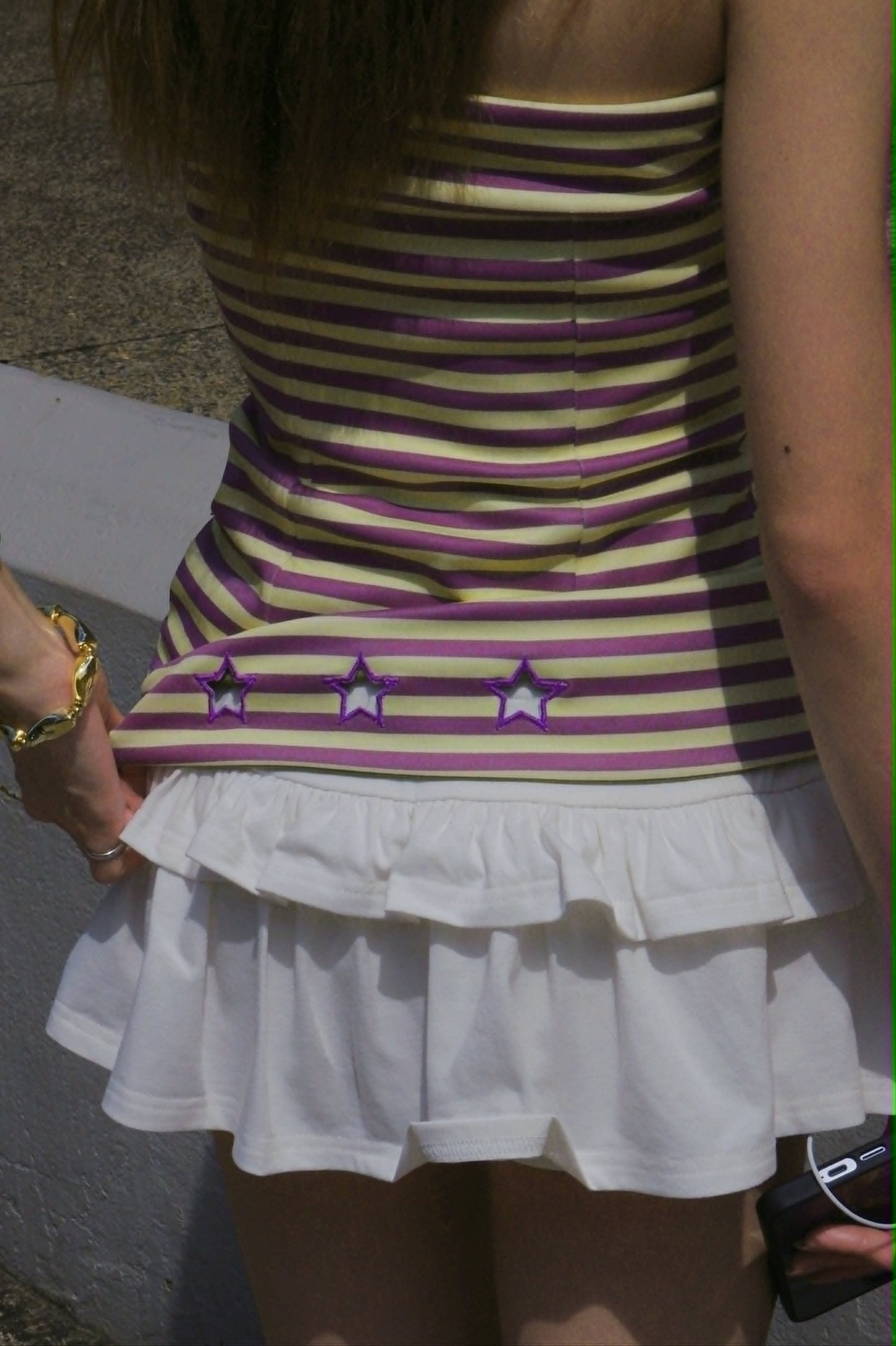 Twice-Loved Reversible Top in Banana & Plum